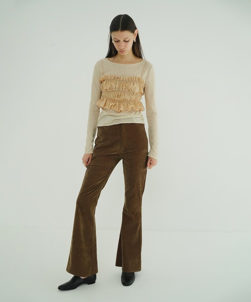 CLANE(クラネ)の「VELVET BELL BOTTOMS(その他パンツ・レディース・ブラック/ブラウン/ピンク・0/2/1)」の12枚目の写真