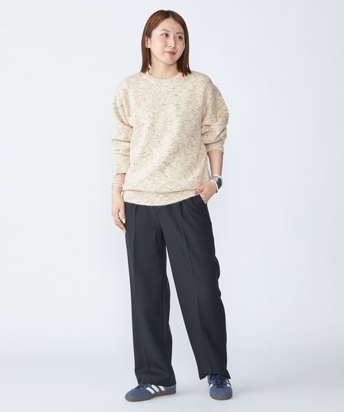 SHIPS（シップス）の「【WEB限定】SHIPS:〈手洗い可能〉カラー ネップ ワッフル クルーネック ニット（ニット/セーター・メンズ・グレー/ナチュラル/ブラック・SMALL/MEDIUM/LARGE/X-LARGE）」の12枚目の写真