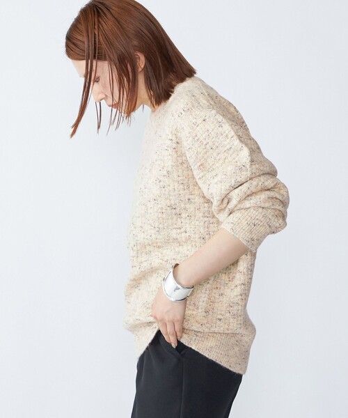 SHIPS（シップス）の「【WEB限定】SHIPS:〈手洗い可能〉カラー ネップ ワッフル クルーネック ニット（ニット/セーター・メンズ・グレー/ナチュラル/ブラック・SMALL/MEDIUM/LARGE/X-LARGE）」の14枚目の写真