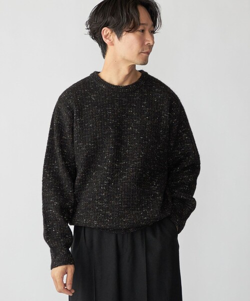 SHIPS（シップス）の「【WEB限定】SHIPS:〈手洗い可能〉カラー ネップ ワッフル クルーネック ニット（ニット/セーター・メンズ・グレー/ナチュラル/ブラック・SMALL/MEDIUM/LARGE/X-LARGE）」の22枚目の写真