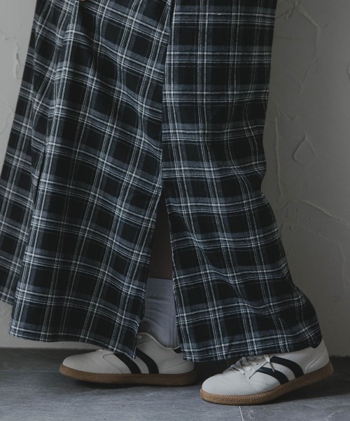 slattgir(スラットジール)の「高身長 チェック柄マキシ丈シャツワンピース(トールサイズ)Essenave(ワンピース・レディース・レッド系/ブラック系・TM/TL/TLL/T3L)」の21枚目の写真