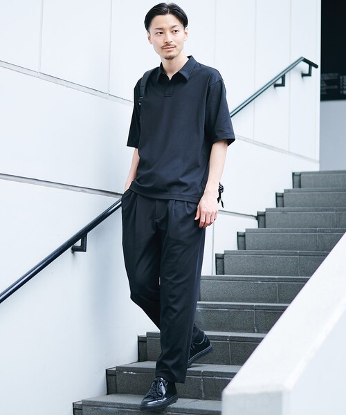 UNITED TOKYO(ユナイテッドトウキョウ)の「【‐6℃/残りわずか】IN DRY アンクルトラウザーズ |吸水速乾・接触冷感・防シワ性・洗濯可・夏服(スラックス・メンズ・ブラック・1/2/3)」の7枚目の写真