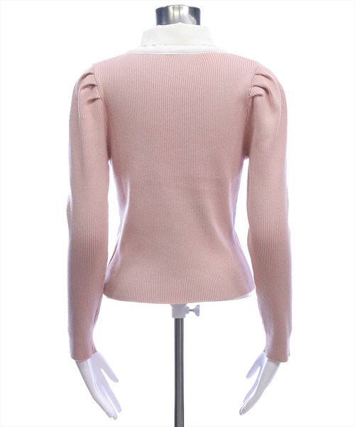 clear（クリア）の「布帛ボウタイパワショルニットトップス[大人 フェミニン 上品]（ニット/セーター・レディース・アイボリー/ブラック/グレー/ピンク・F）」の17枚目の写真