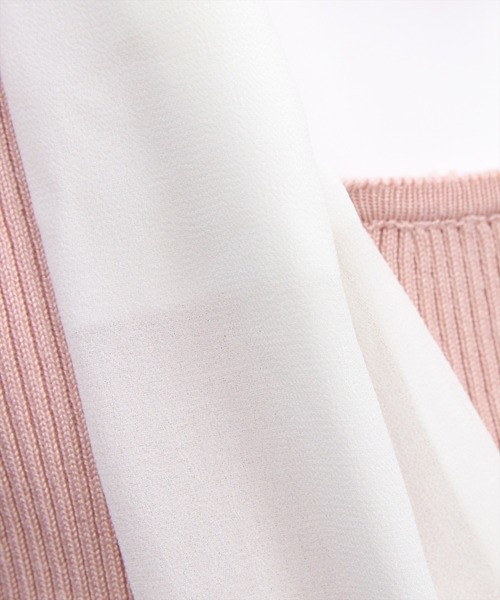 clear（クリア）の「布帛ボウタイパワショルニットトップス[大人 フェミニン 上品]（ニット/セーター・レディース・アイボリー/ブラック/グレー/ピンク・F）」の21枚目の写真