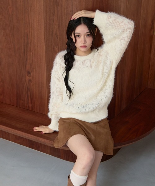 archives（アルシーヴ）の「シャギーフラワーＪＱミドルニットプルオーバー（ニット/セーター・レディース・イエロー/ブラウン/アイボリー/グレー・MEDIUM）」の9枚目の写真