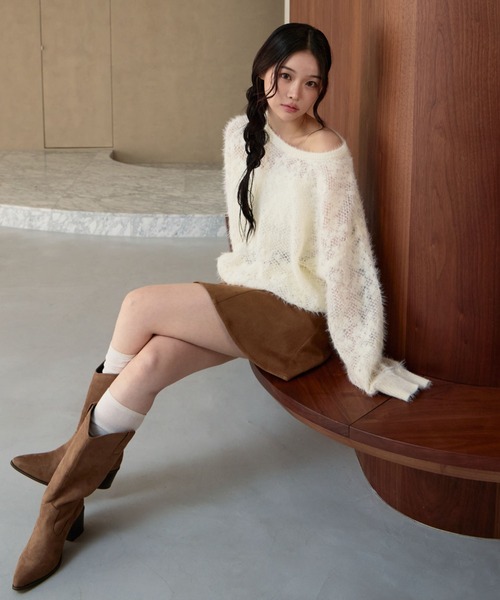 archives（アルシーヴ）の「シャギーフラワーＪＱミドルニットプルオーバー（ニット/セーター・レディース・イエロー/ブラウン/アイボリー/グレー・MEDIUM）」の10枚目の写真