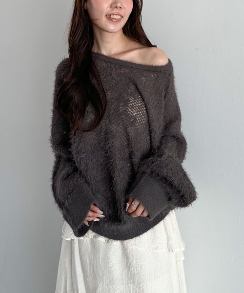 archives（アルシーヴ）の「シャギーフラワーＪＱミドルニットプルオーバー（ニット/セーター・レディース・イエロー/ブラウン/アイボリー/グレー・MEDIUM）」の21枚目の写真