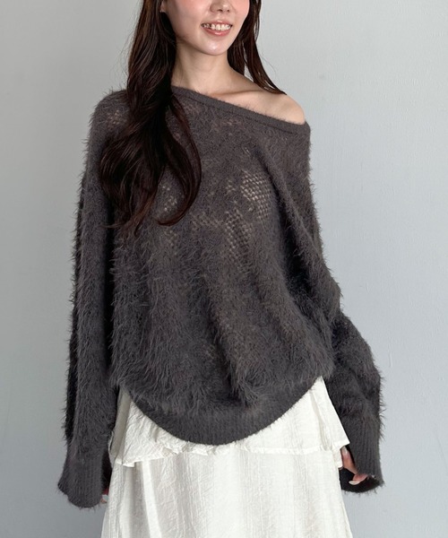 archives（アルシーヴ）の「シャギーフラワーＪＱミドルニットプルオーバー（ニット/セーター・レディース・イエロー/ブラウン/アイボリー/グレー・MEDIUM）」の22枚目の写真