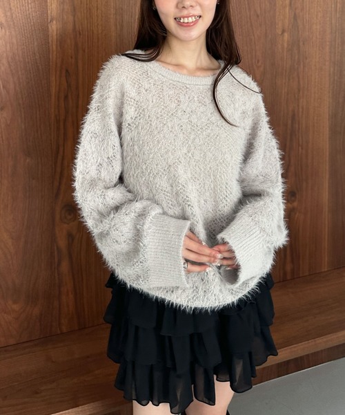 archives（アルシーヴ）の「シャギーフラワーＪＱミドルニットプルオーバー（ニット/セーター・レディース・イエロー/ブラウン/アイボリー/グレー・MEDIUM）」の15枚目の写真