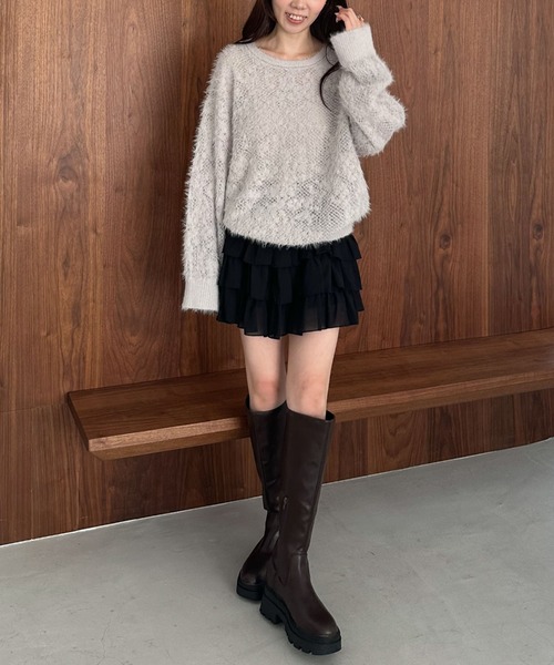 archives（アルシーヴ）の「シャギーフラワーＪＱミドルニットプルオーバー（ニット/セーター・レディース・イエロー/ブラウン/アイボリー/グレー・MEDIUM）」の19枚目の写真