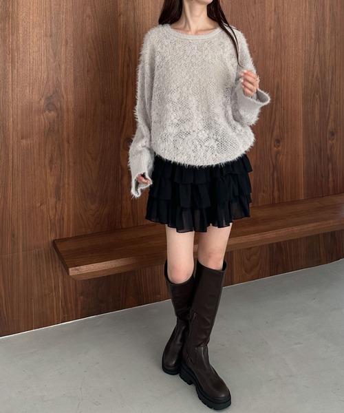 archives（アルシーヴ）の「シャギーフラワーＪＱミドルニットプルオーバー（ニット/セーター・レディース・イエロー/ブラウン/アイボリー/グレー・MEDIUM）」の18枚目の写真