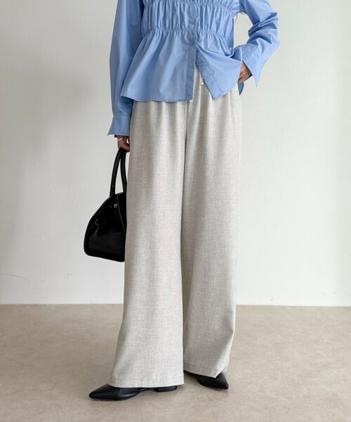 fredy emue(フレディエミュ)の「ウールライクイージーセミワイドパンツ(その他パンツ・レディース・アイボリー/ブラック/ブラウン/ベージュ系その他・34/36/38)」の1枚目の写真