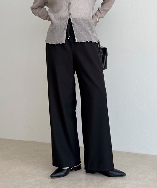 fredy emue(フレディエミュ)の「ウールライクイージーセミワイドパンツ(その他パンツ・レディース・アイボリー/ブラック/ブラウン/ベージュ系その他・34/36/38)」の2枚目の写真