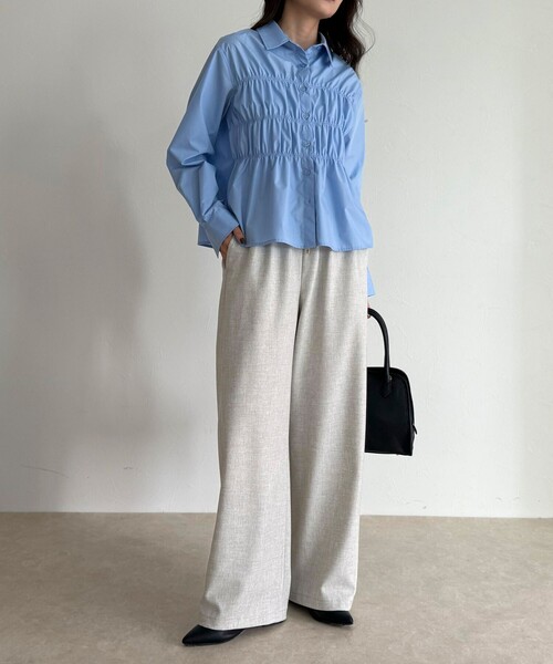 fredy emue(フレディエミュ)の「ウールライクイージーセミワイドパンツ(その他パンツ・レディース・アイボリー/ブラック/ブラウン/ベージュ系その他・34/36/38)」の9枚目の写真