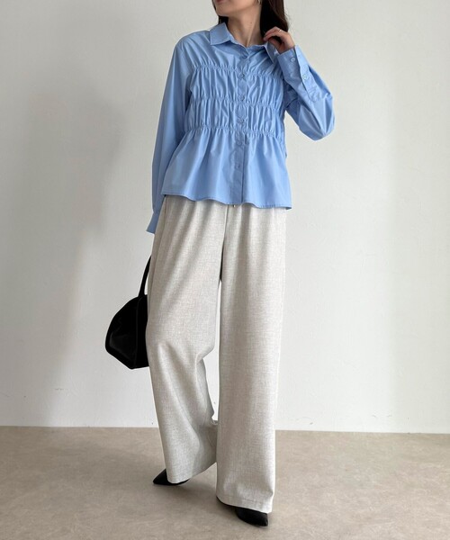 fredy emue(フレディエミュ)の「ウールライクイージーセミワイドパンツ(その他パンツ・レディース・アイボリー/ブラック/ブラウン/ベージュ系その他・34/36/38)」の11枚目の写真