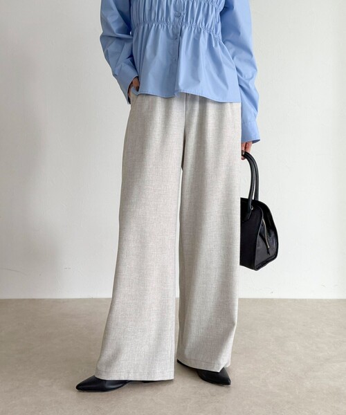 fredy emue(フレディエミュ)の「ウールライクイージーセミワイドパンツ(その他パンツ・レディース・アイボリー/ブラック/ブラウン/ベージュ系その他・34/36/38)」の12枚目の写真