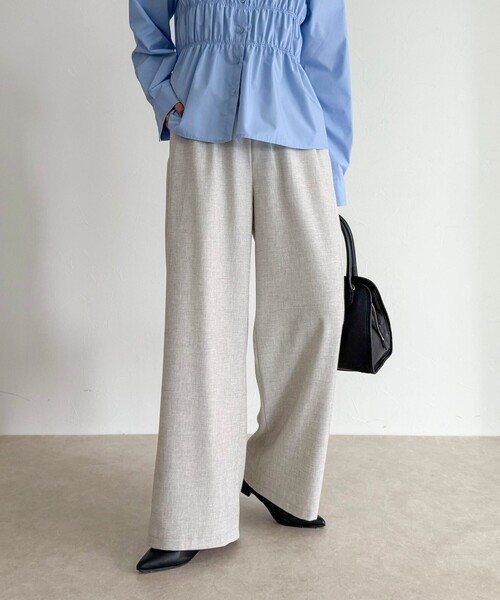 fredy emue(フレディエミュ)の「ウールライクイージーセミワイドパンツ(その他パンツ・レディース・アイボリー/ブラック/ブラウン/ベージュ系その他・34/36/38)」の13枚目の写真