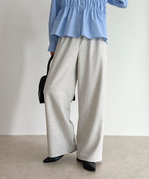 fredy emue(フレディエミュ)の「ウールライクイージーセミワイドパンツ(その他パンツ・レディース・アイボリー/ブラック/ブラウン/ベージュ系その他・34/36/38)」の15枚目の写真