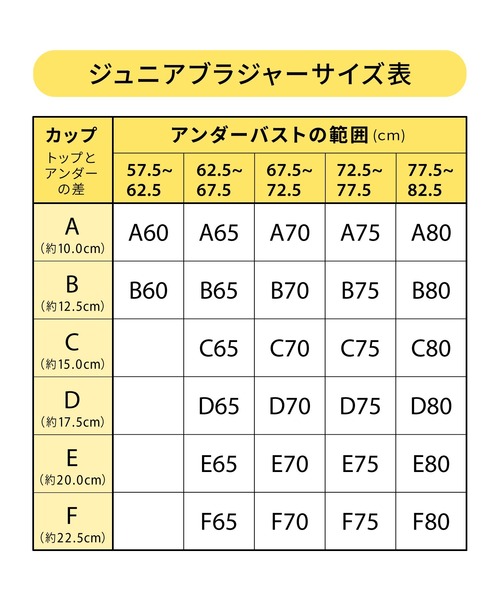 Wing Teen（ウイングティーン）の「ジュニアブラ　AFTER STEP（ブラジャー・レディース・ブラック/ライトピンク/アイボリー・B65/B70/C70/D70/B75/C65/C75/D65/D75/E65/E70/E75/F70/F75/F65/D80/G65/G70/G75/E80/B80/C80）」の7枚目の写真