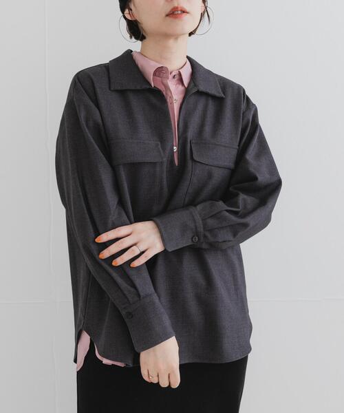 F by ROSSO（エフバイロッソ）の「F by ROSSO　ウールライクプルブラウス（シャツ/ブラウス・レディース・ブラウン/チャコールグレー・FREE）」の13枚目の写真