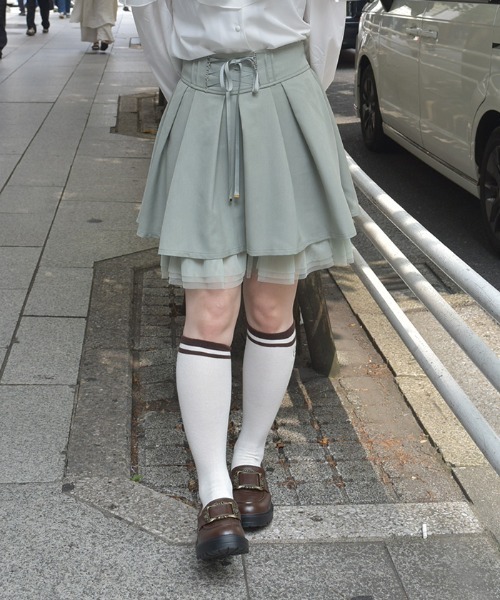 axes femme(アクシーズファム)の「チュールフリルタックスカパン(その他パンツ・レディース・ブラック/ブラウン/ミント・FREE)」の1枚目の写真