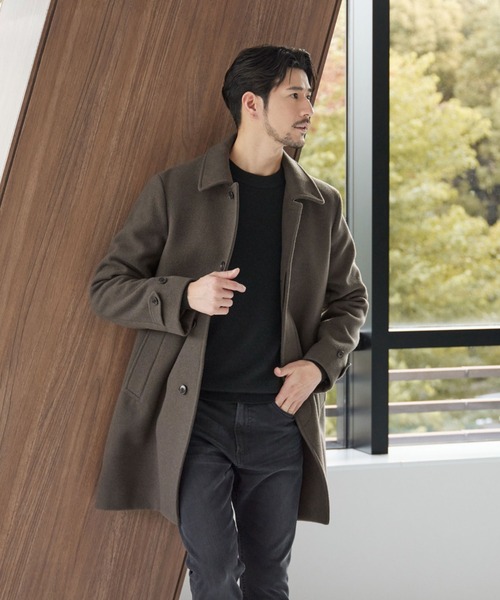 セール】【WEB限定 WARDROBE SMART】PE メルトン バルカラーコート