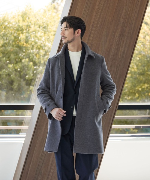 定価51810円★新品未使用 ビューティ&ユース バルカラーコート※2023AW WEB限定 WARDROBE SMART】PE メルトン バルカラーコート（ステンカラー