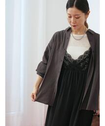 Samansa Mos2 blue | 楊柳レギュラーシャツ(シャツ/ブラウス)