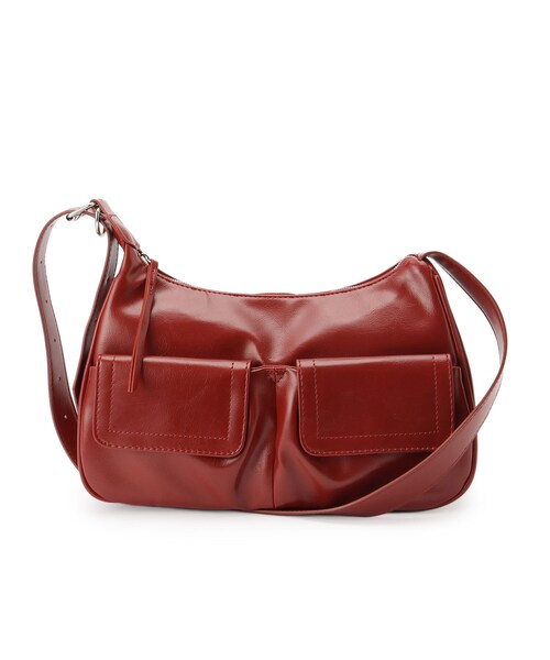 Ober Tashe（オーバータッシェ）の「フロントポケットショルダーバッグ（ショルダーバッグ・レディース・レッド系1/ブラック/キャメル・FREE）」の14枚目の写真