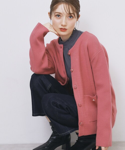 セール】ダブルフェイスコーディガン【洗濯機OK】（カーディガン