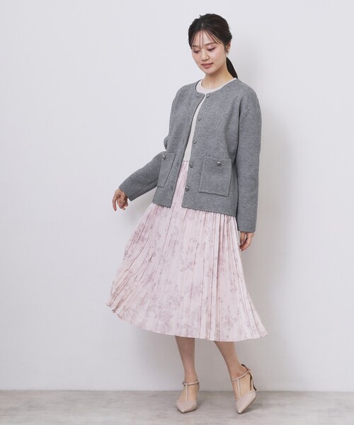 ダブルフェイスコーディガン【洗濯機OK】（カーディガン/ボレロ