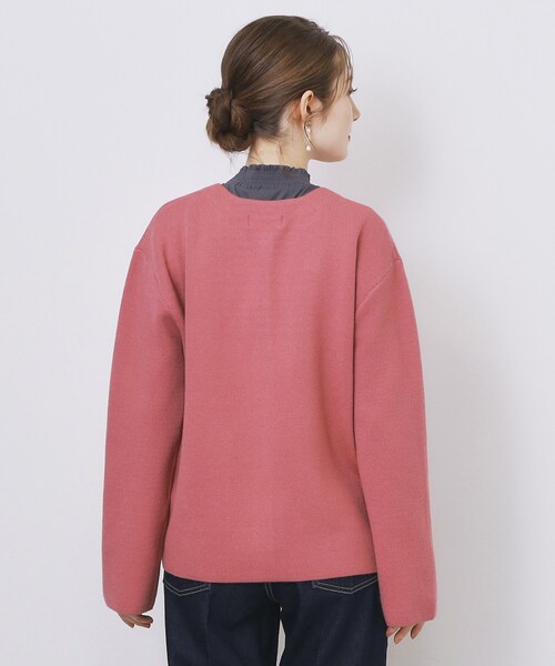 index(インデックス)の「ダブルフェイスコーディガン【洗濯機OK】(カーディガン/ボレロ・レディース・グレー/ブラウン系その他/ブラック/ホワイト系8/ピンク系・00)」の9枚目の写真