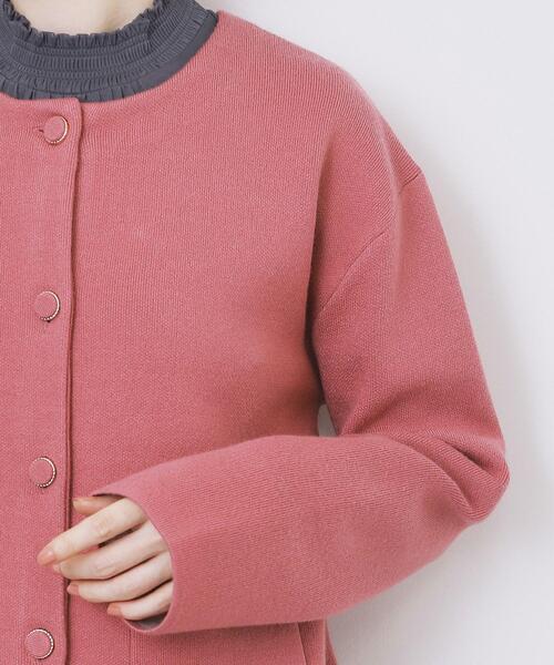 index(インデックス)の「ダブルフェイスコーディガン【洗濯機OK】(カーディガン/ボレロ・レディース・グレー/ブラウン系その他/ブラック/ホワイト系8/ピンク系・00)」の11枚目の写真