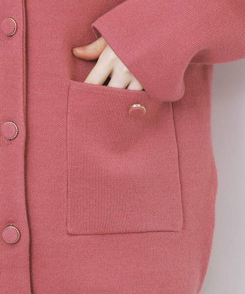 index(インデックス)の「ダブルフェイスコーディガン【洗濯機OK】(カーディガン/ボレロ・レディース・グレー/ブラウン系その他/ブラック/ホワイト系8/ピンク系・00)」の6枚目の写真