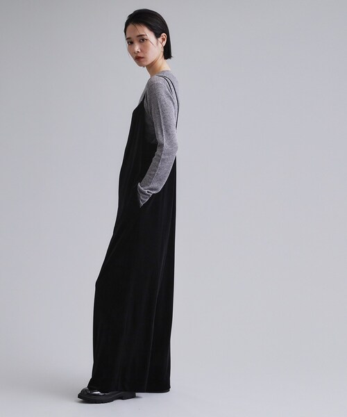 OPAQUE.CLIP（オペークドットクリップ）の「【es】ベロアサロペット【洗濯機OK】（サロペット/オーバーオール・レディース・ブラック/ダークブラウン・36/38）」の19枚目の写真