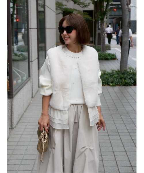 フリルドッキングファーベスト（その他アウター）｜BeBeoD（べベッド