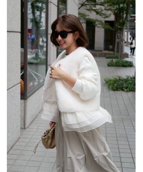 フリルドッキングファーベスト（その他アウター）｜BeBeoD（べベッド