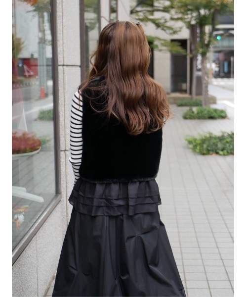 フリルドッキングファーベスト（その他アウター）｜BeBeoD（べベッド