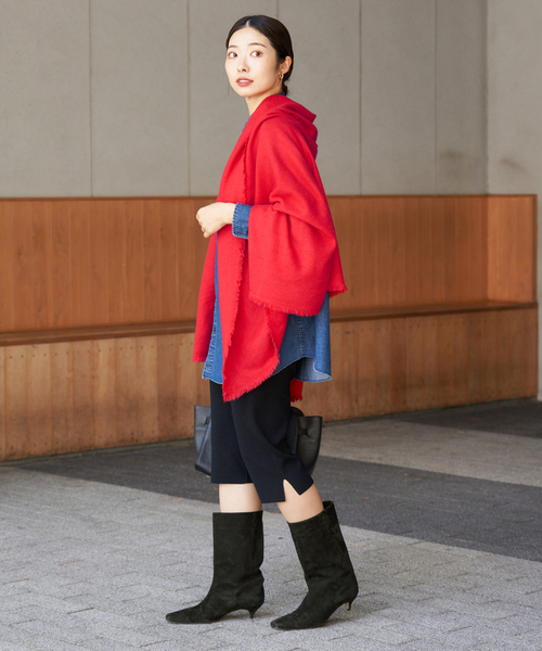 NIMNIMDUAI ニムニムデュアイ ストール レディース 【古着】【中古】 NIMNIMDUAI/ニムニムデュアイ PASHMINA WOOL PLANE STOLE ストール 276