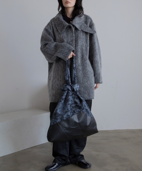 今期最新作☆受注会No.1シャギースタンドネックコート新品 セール】ミックスシャギースタンドネックコート（その他アウター