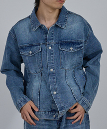 AH ABAHOUSE（エーエイチアバハウス）の「VINTAGE LIKE BLAST DENIM JACKET/ ヴィンテージライク ブラスト デニムジャケット（デニムジャケット）」