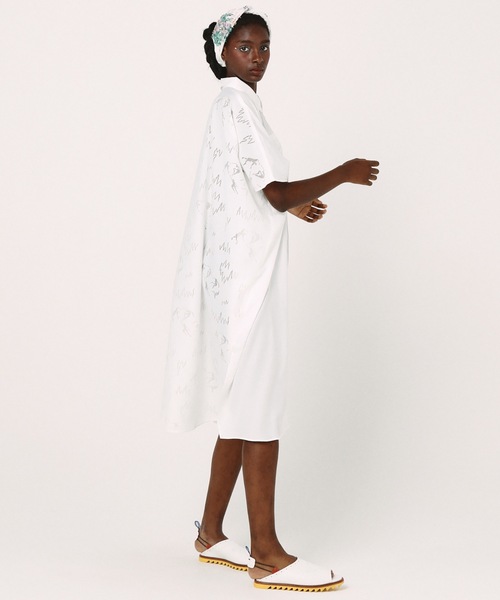 BEDSIDEDRAMA(ベットサイドドラマ)の「Dancing Lace poncho shirt(シャツワンピース・レディース・ホワイト/ブラック・2)」の5枚目の写真