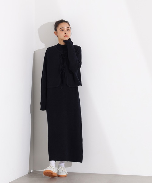 N.（N. Natural Beauty Basic）（エヌエヌナチュラルビューティーベーシック）の「リボンニットアンサンブルワンピース（ワンピース・レディース・ネイビー/グレー・MEDIUM）」の3枚目の写真