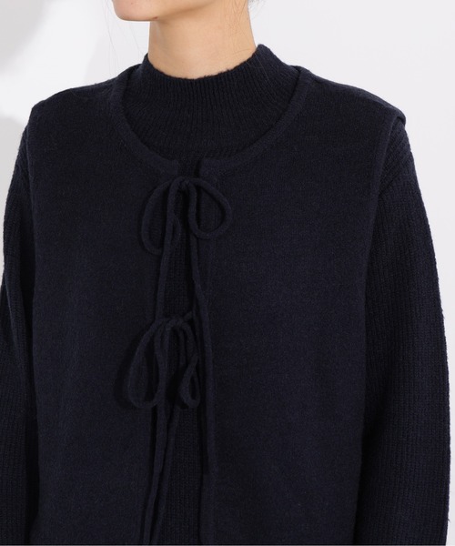 N.（N. Natural Beauty Basic）（エヌエヌナチュラルビューティーベーシック）の「リボンニットアンサンブルワンピース（ワンピース・レディース・ネイビー/グレー・MEDIUM）」の7枚目の写真