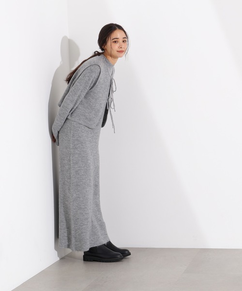 N.（N. Natural Beauty Basic）（エヌエヌナチュラルビューティーベーシック）の「リボンニットアンサンブルワンピース（ワンピース・レディース・ネイビー/グレー・MEDIUM）」の15枚目の写真