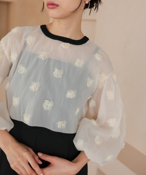 Jolie et Jolie(ジョリーエジョリー)の「【再入荷】2wayフラワーモチーフボレロオールインワンパンツドレス(パンツドレス・レディース・ブラック×グレー/ブラック×ベージュ/ブラック×ブラック・LL/S/M/L/4L/3L)」の16枚目の写真