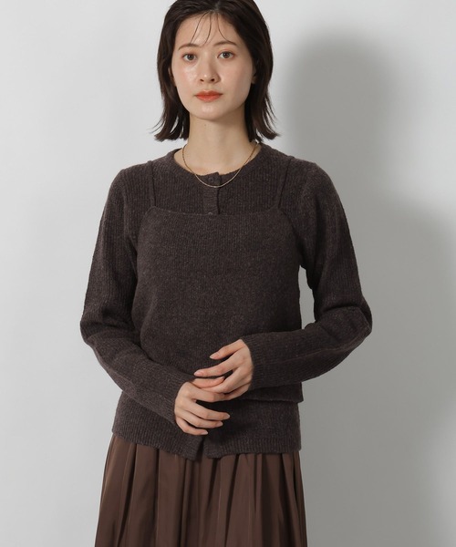 LAKOLE(ラコレ)の「2SETキャミ&カーディガン / 593440(ニット/セーター・レディース・ブラウン/チャコール/グレー/クリーム・FREE)」の4枚目の写真