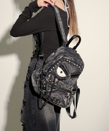 NOVESSEL（ノベセル）の「『NOVESSEL/ノベセル』スタッズリングピグメントデニムバックパック【Y】【CN】（バックパック/リュック）」