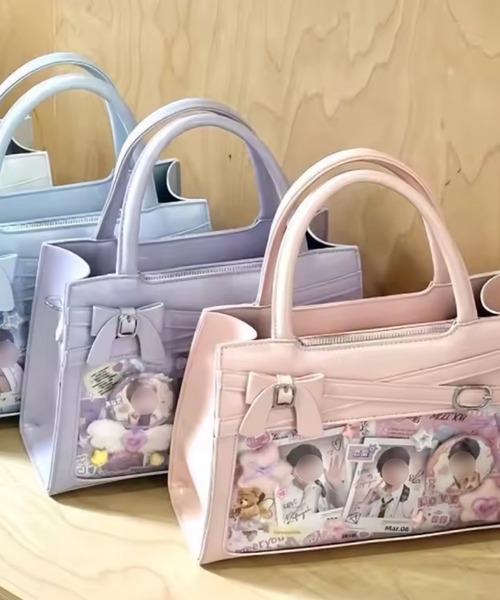 VIBGYOR(ヴィブジョー)の「oshipic/推し活ハンドバッグ/リボンデザイン2wayバッグ S0005(ハンドバッグ・レディース・ブルー/シルバー/ホワイト/ピンク/パープル・FREE)」の4枚目の写真