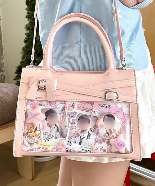 VIBGYOR(ヴィブジョー)の「oshipic/推し活ハンドバッグ/リボンデザイン2wayバッグ S0005(ハンドバッグ・レディース・ブルー/シルバー/ホワイト/ピンク/パープル・FREE)」の6枚目の写真